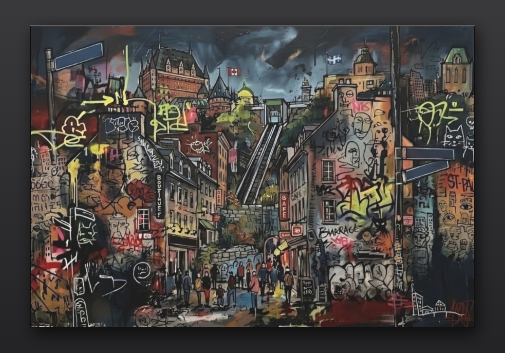 Sous le Fort — tableau mixed media 60 x 40 pouces de KingGeneva